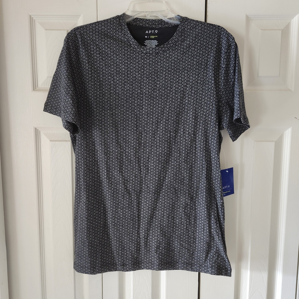 Apt. 9 Men's Dark Gray Geometric Tee